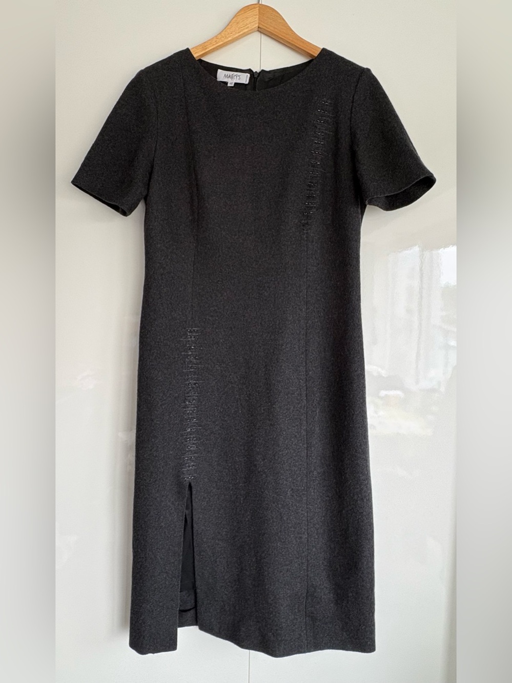 Marly’s Charcoal Short-Sleeve Midi Dress, size 46 (L)